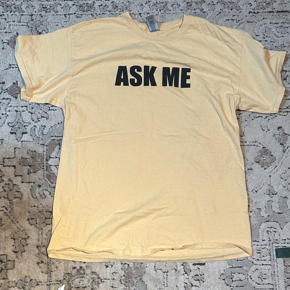 Shiner Bock Yellow 'ASK ME' Short Sleeve Tee